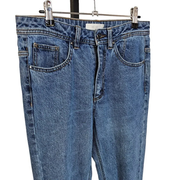Oak + Fort Womens High Rise Straight Leg Distressed Jeans  Blue Size 29 - Picture 4 of 8